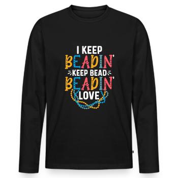 Beading Beader - Men's Premium Organic Long Sleeve Shirt - black - Front - Nico (187cm)