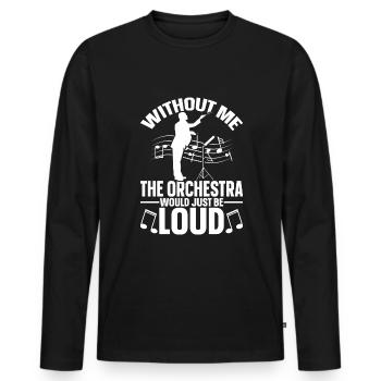 Orcherstra Chef de chœur - T-shirt manches longues Premium bio Homme - noir - Devant - Nico (187cm)