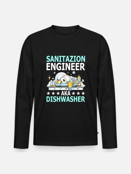 Dishwasher - Men's Premium Organic Long Sleeve Shirt - black