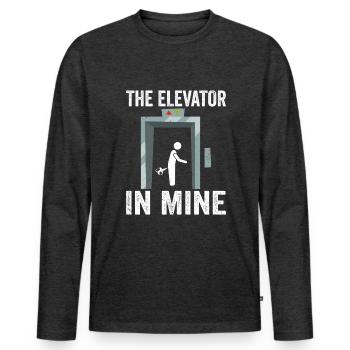Farting Elevator - Men's Premium Organic Long Sleeve Shirt - heather anthracite - Front - Nico (187cm)