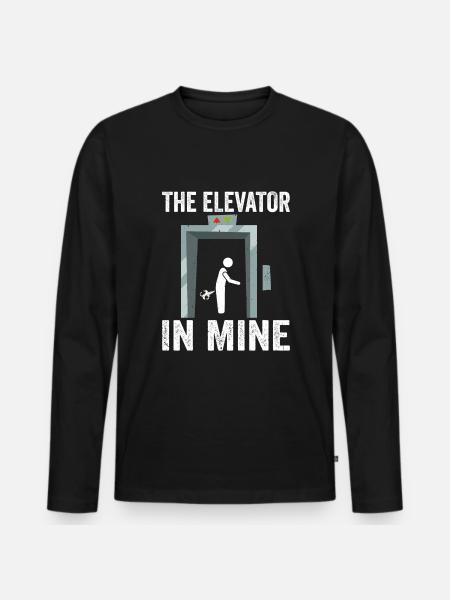 Farting Elevator - Männer Premium Bio Langarmshirt - Schwarz