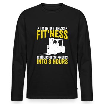 Forklift Operator - Männer Premium Bio Langarmshirt - Schwarz - Vorne - Nico (187cm)