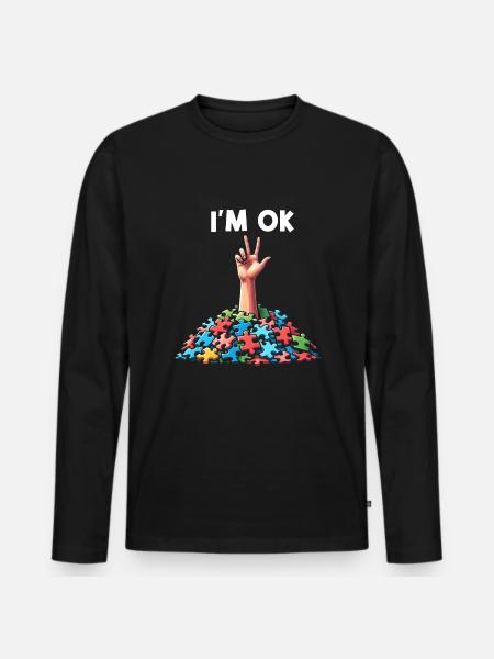 Puzzle Puzzling - Männer Premium Bio Langarmshirt - Schwarz