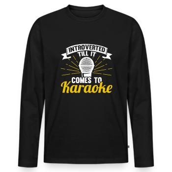 Chanteur de karaoké drôle - T-shirt manches longues Premium bio Homme - noir - Devant - Nico (187cm)