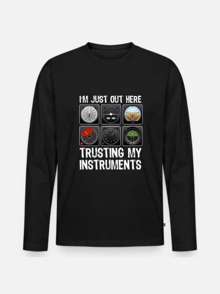 Aviation Pilot Flight instruments - Männer Premium Bio Langarmshirt - Schwarz