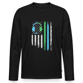 Help Desk Tech Support - Männer Premium Bio Langarmshirt - Schwarz - Vorne - Nico (187cm)