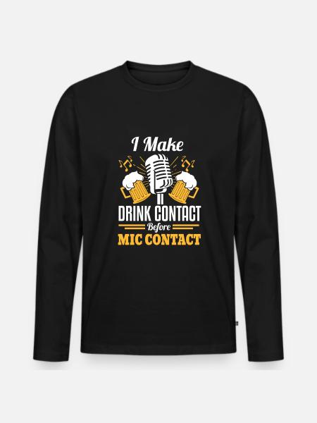 Funny Karaoke singer - Men's Premium Organic Long Sleeve Shirt - black