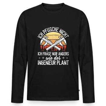 Formation d’opérateur de machine de découpe Profession machiniste - T-shirt manches longues Premium bio Homme - noir - Devant - Nico (187cm)