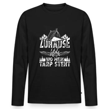 Survival Camping Bushcraft Knife Burshcrafting - Men's Premium Organic Long Sleeve Shirt - black - Front - Nico (187cm)