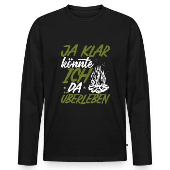 Bushcraft Suvival Équipement Couteau Bushcrafting - T-shirt manches longues Premium bio Homme - noir - Devant - Nico (187cm)