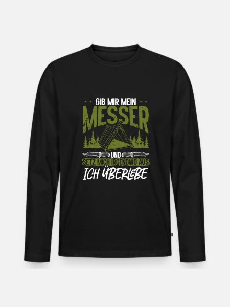 Bushcraft Outfit Survival Camping Bushcrafting - Men's Premium Organic Long Sleeve Shirt - black