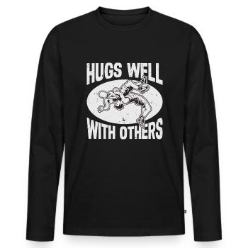 Wrestlers Wrestle Wrestling - Men's Premium Organic Long Sleeve Shirt - black - Front - Nico (187cm)