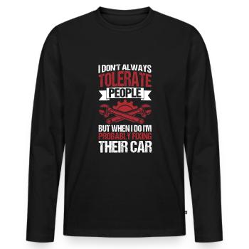 Car Mechanic - Männer Premium Bio Langarmshirt - Schwarz - Vorne - Nico (187cm)