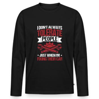 Car Mechanic - Männer Premium Bio Langarmshirt - Schwarz - Vorne - Nico (187cm)