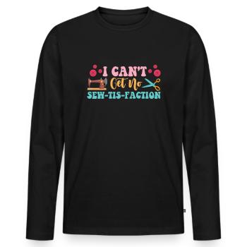 Quilting Quilter - Men's Premium Organic Long Sleeve Shirt - black - Front - Nico (187cm)