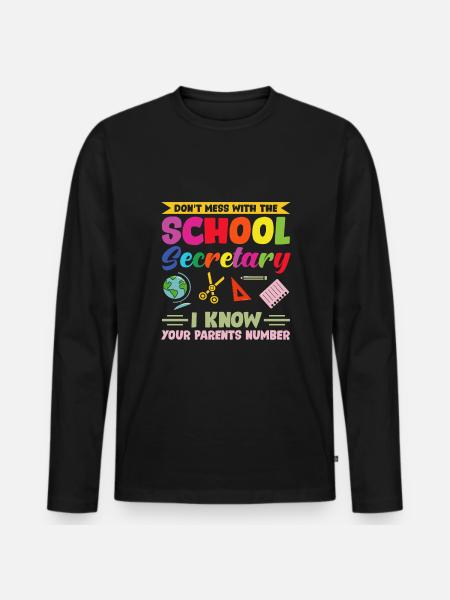 School Secretary - Männer Premium Bio Langarmshirt - Schwarz