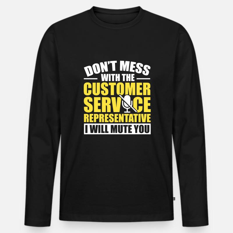 Customer Service Representative CSR - Männer Premium Bio Langarmshirt - Schwarz