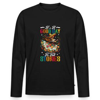 Folklorico Mom - Männer Premium Bio Langarmshirt - Schwarz - Vorne - Nico (187cm)