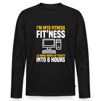 Help Desk Tech Support - Männer Premium Bio Langarmshirt - Schwarz - Vorne - Nico (187cm)