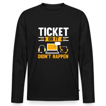 Help Desk Tech Support - Männer Premium Bio Langarmshirt - Schwarz - Vorne - Nico (187cm)