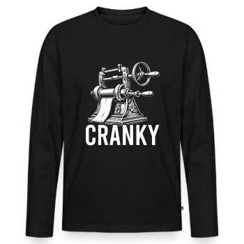 Leatherwork Leatherworking Leatherworker - Men's Premium Organic Long Sleeve Shirt - black - Front - Nico (187cm)