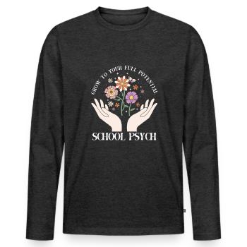 School Psychologist - Männer Premium Bio Langarmshirt - Anthrazit meliert - Vorne - Nico (187cm)