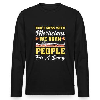 Mortician Funeral Director - Men's Premium Organic Long Sleeve Shirt - black - Front - Nico (187cm)