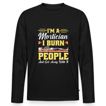 Mortician Funeral Director - Men's Premium Organic Long Sleeve Shirt - black - Front - Nico (187cm)