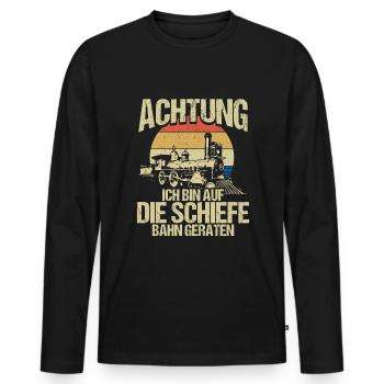 Travailleurs des chemins de fer modélisme Passionnés de modélisme ferroviaire - T-shirt manches longues Premium bio Homme - noir - Devant - Nico (187cm)