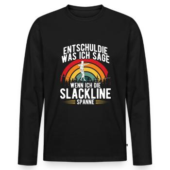 Slackline Board Slacklining without a tree Slackliner - Men's Premium Organic Long Sleeve Shirt - black - Front - Nico (187cm)