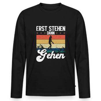 Slackline without tree Slackline Slacklining - Men's Premium Organic Long Sleeve Shirt - black - Front - Nico (187cm)