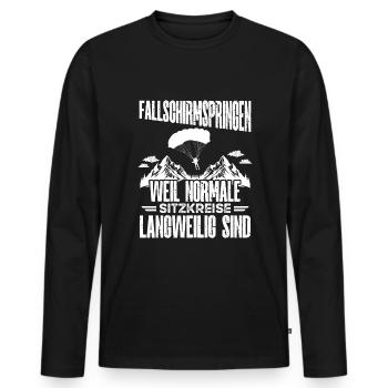 Calendrier de parachutisme Mug de parachutisme - T-shirt manches longues Premium bio Homme - noir - Devant - Nico (187cm)