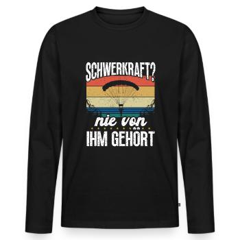Parachuting Accessories Parachutists - Men's Premium Organic Long Sleeve Shirt - black - Front - Nico (187cm)