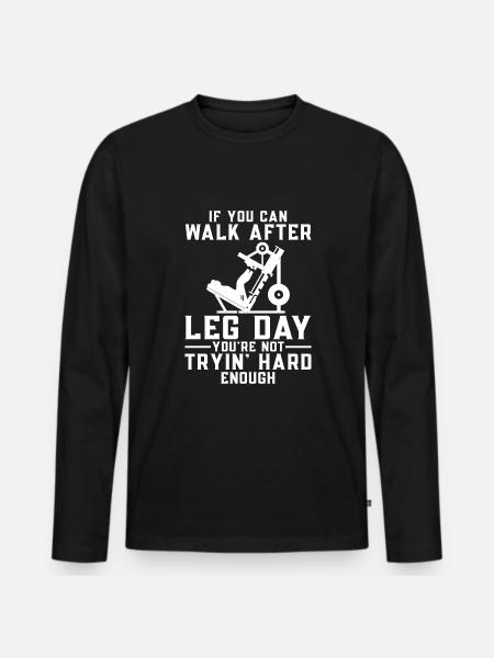 Leg day - Männer Premium Bio Langarmshirt - Schwarz