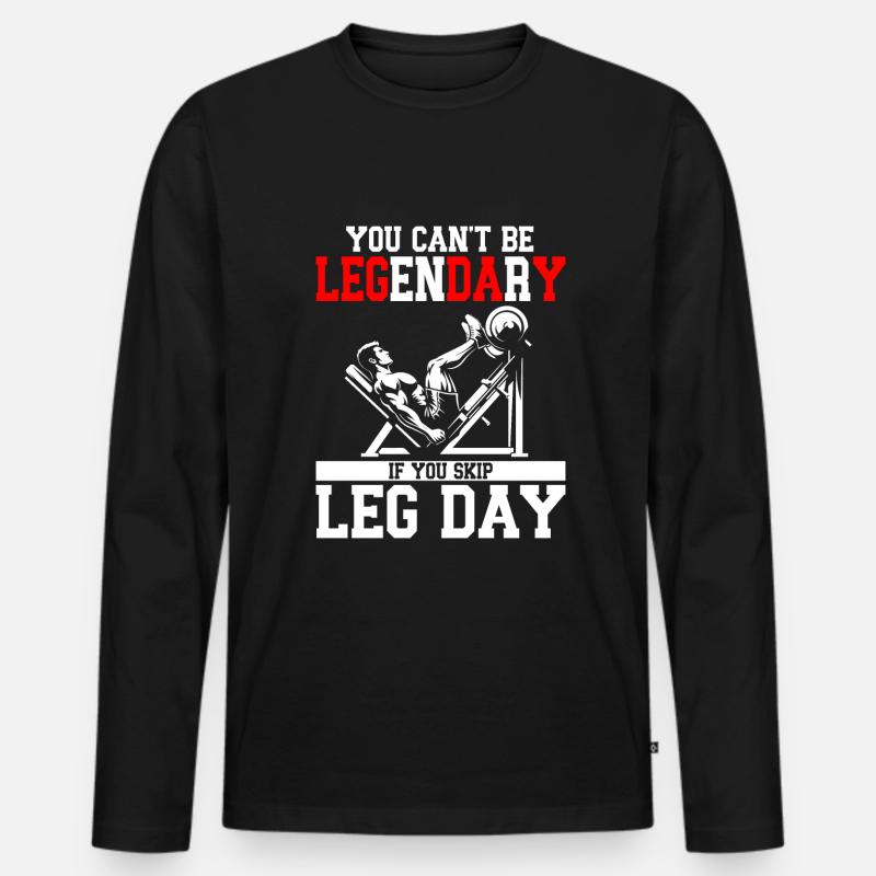 Leg day - Männer Premium Bio Langarmshirt - Schwarz