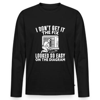 HVAC Tech - Männer Premium Bio Langarmshirt - Schwarz - Vorne - Nico (187cm)