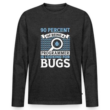 Computer Programmer Computer Programming - Männer Premium Bio Langarmshirt - Anthrazit meliert - Vorne - Nico (187cm)