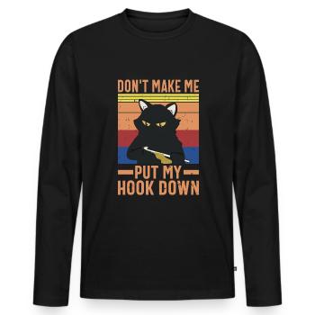 Crochet Crocheting - Männer Premium Bio Langarmshirt - Schwarz - Vorne - Nico (187cm)