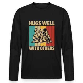 BJJ Jiu JItsu - Men's Premium Organic Long Sleeve Shirt - black - Front - Nico (187cm)