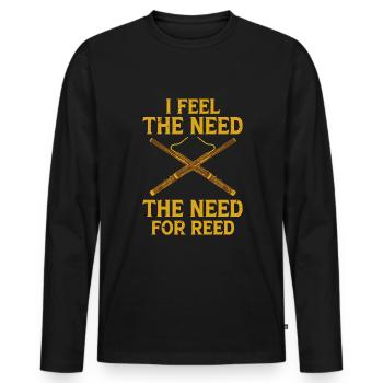 Bassoon Player Bassoonist - Men's Premium Organic Long Sleeve Shirt - black - Front - Nico (187cm)