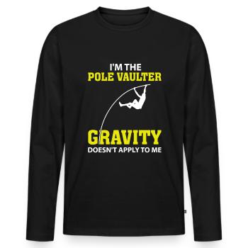 Pole Vaulting vault vaulter - Men's Premium Organic Long Sleeve Shirt - black - Front - Nico (187cm)