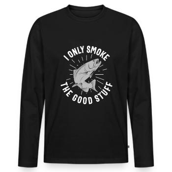 King Salmon Fishing fisherman - Männer Premium Bio Langarmshirt - Schwarz - Vorne - Nico (187cm)