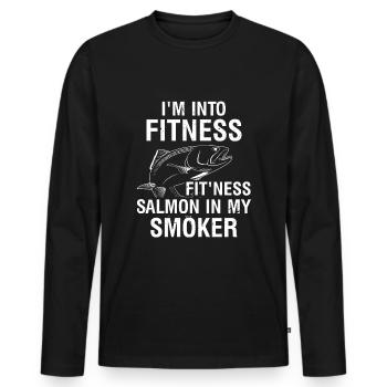 King Salmon Fishing fisherman - Männer Premium Bio Langarmshirt - Schwarz - Vorne - Nico (187cm)