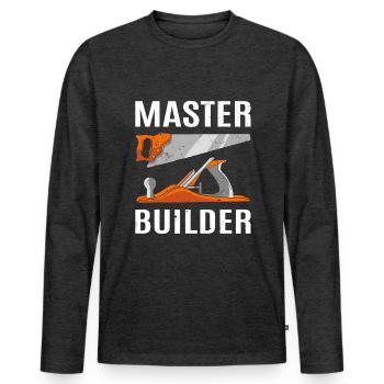 Carpenter Carpentry Woodworker - Men's Premium Organic Long Sleeve Shirt - heather anthracite - Front - Nico (187cm)