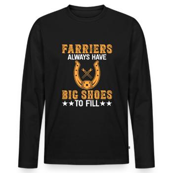 Farrier - Men's Premium Organic Long Sleeve Shirt - black - Front - Nico (187cm)