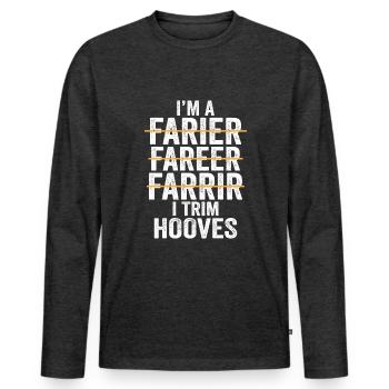 Farrier - Men's Premium Organic Long Sleeve Shirt - heather anthracite - Front - Nico (187cm)