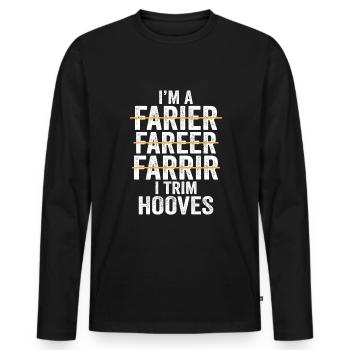 Farrier - Men's Premium Organic Long Sleeve Shirt - black - Front - Nico (187cm)