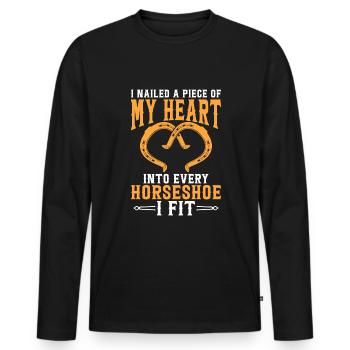 Farrier - Men's Premium Organic Long Sleeve Shirt - black - Front - Nico (187cm)