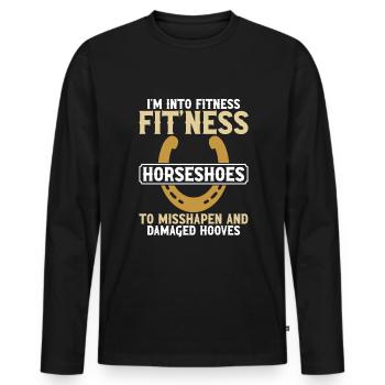 Farrier - Men's Premium Organic Long Sleeve Shirt - black - Front - Nico (187cm)