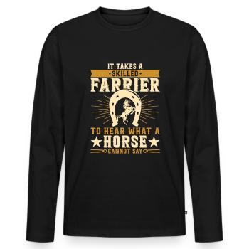 Farrier - Men's Premium Organic Long Sleeve Shirt - black - Front - Nico (187cm)